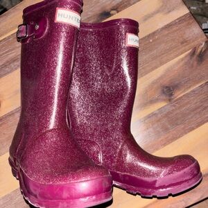 Hunter Kids Glitter Rain Boots - Pink